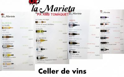 Restaurante La Marieta, nueva carta de vinos, celler de vins, íntimo y familiar, aniversarios,cenas románticas, cenas de empresa y celebraciones en Mollet del Vallès, Barcelona